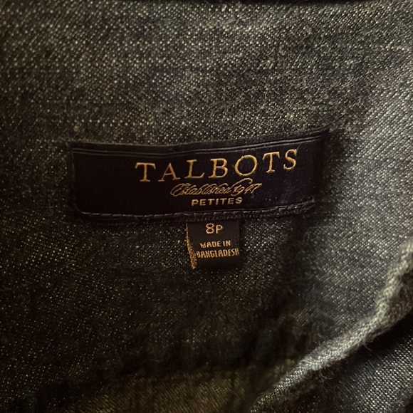 TALBOTS BLUE JEAN TOP SIZE 8P - Picture 2 of 4